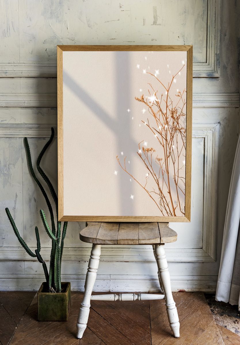 Dried Flowers with Sparkles — Botanical Print room preview