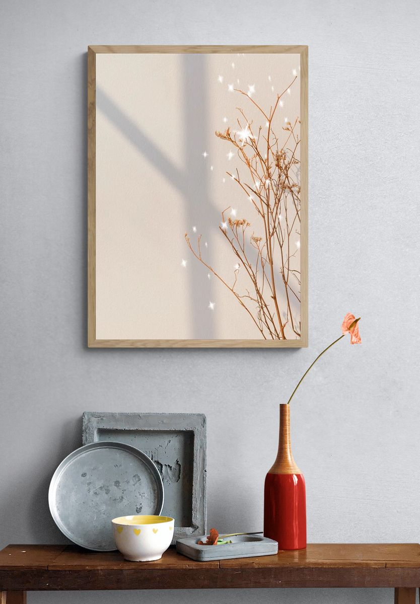Dried Flowers with Sparkles — Botanical Print. — room view 3