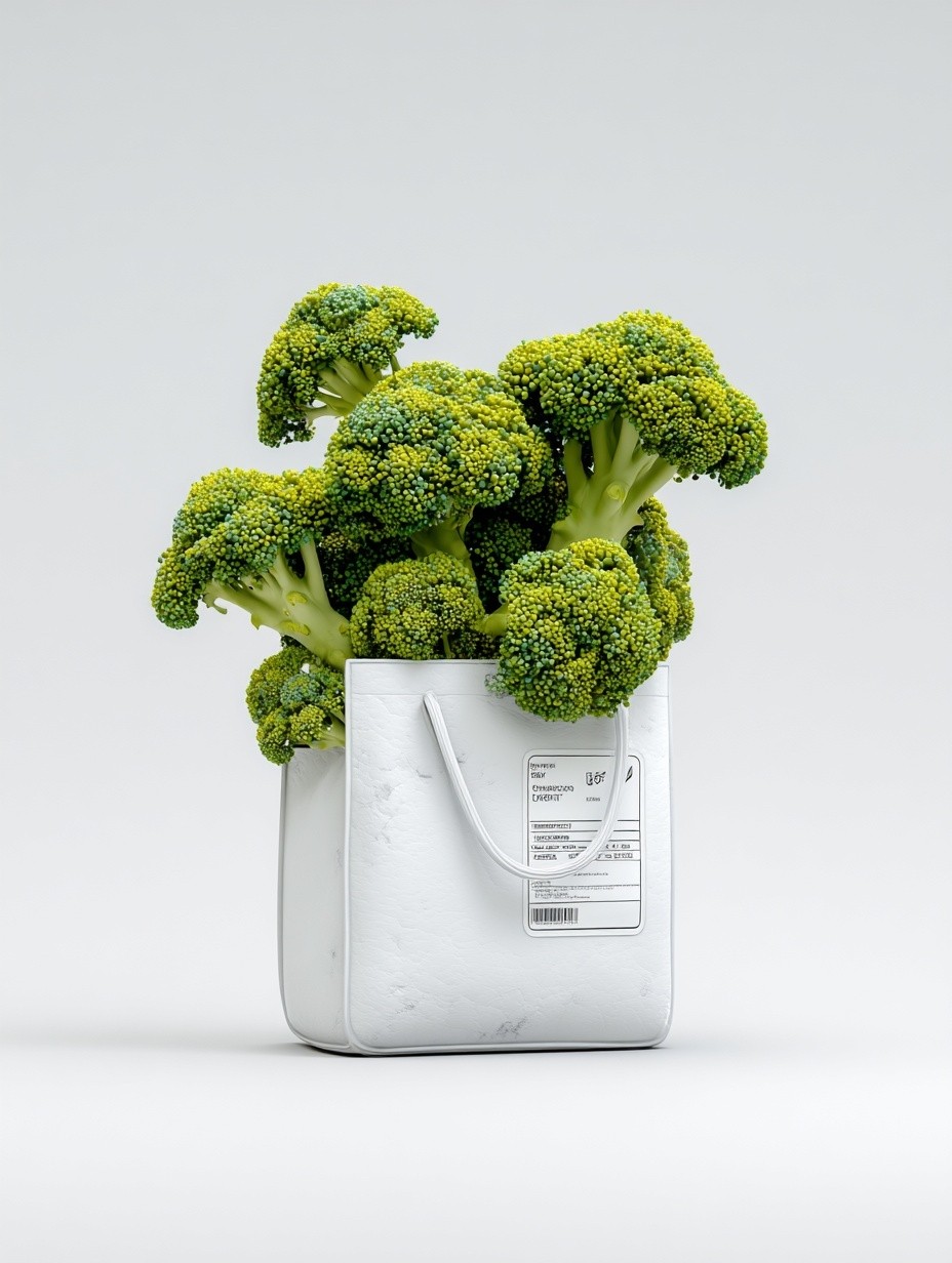 Broccoli in Tote Bag — Modern Print. poster detail