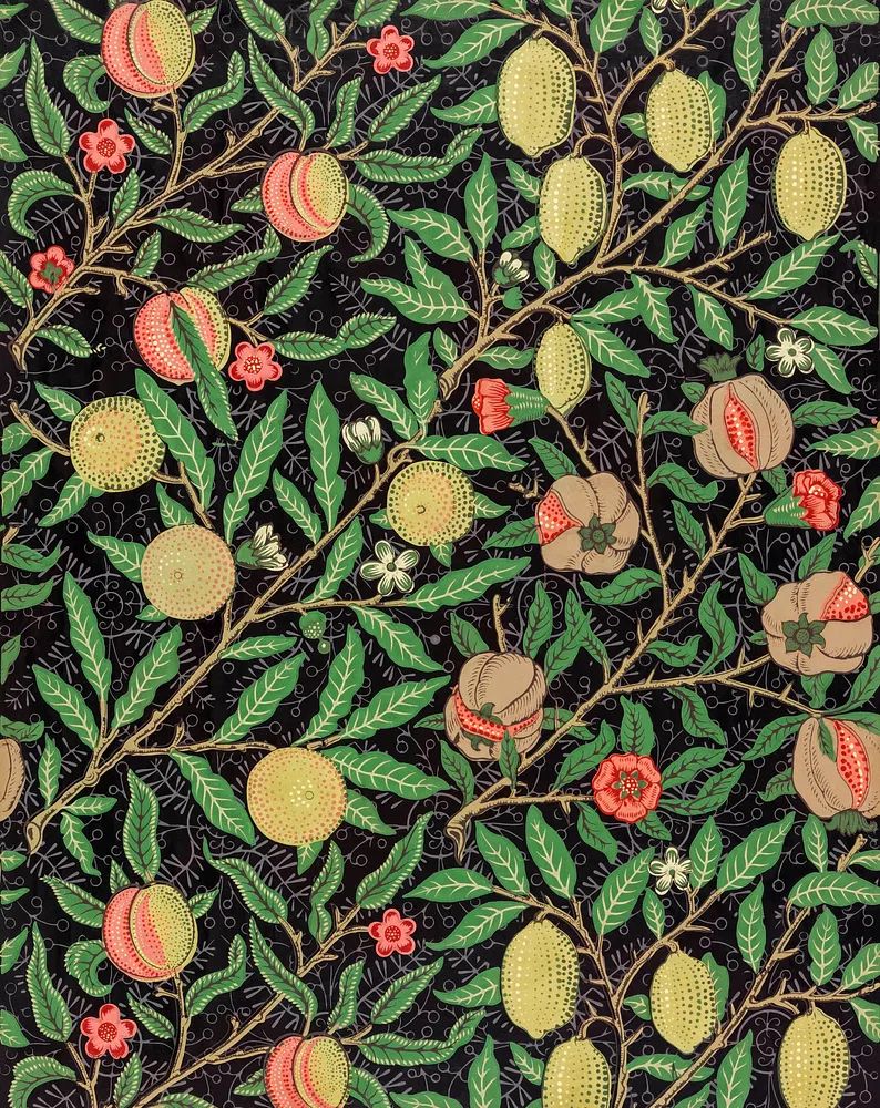 Fruit and Floral Pattern — Botanical Print. poster detail