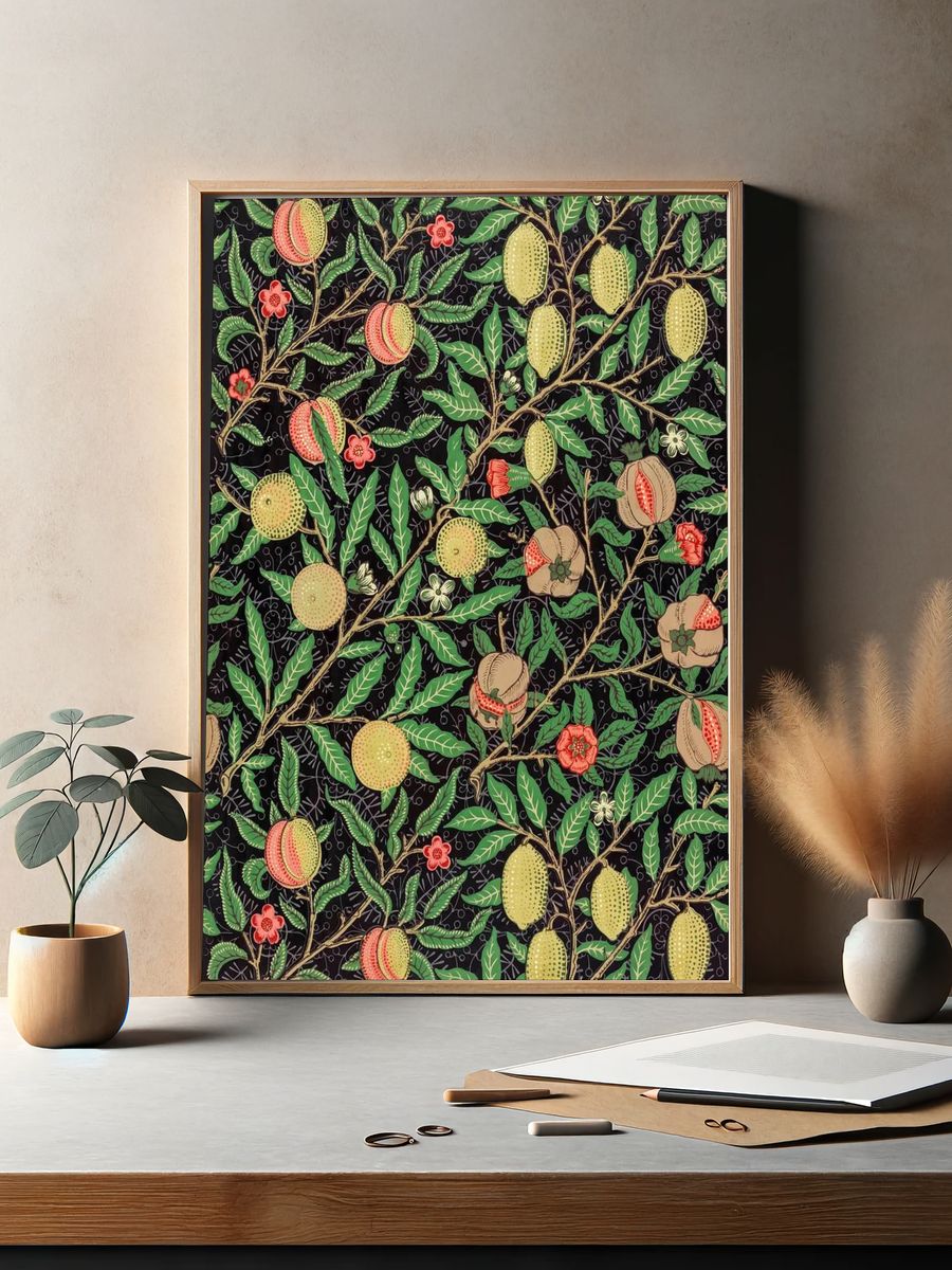 Fruit and Floral Pattern — Botanical Print. — room view 2