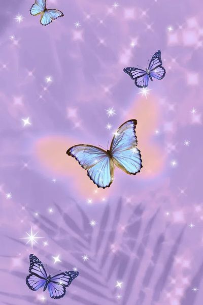 Butterflies on Purple Background Poster. poster