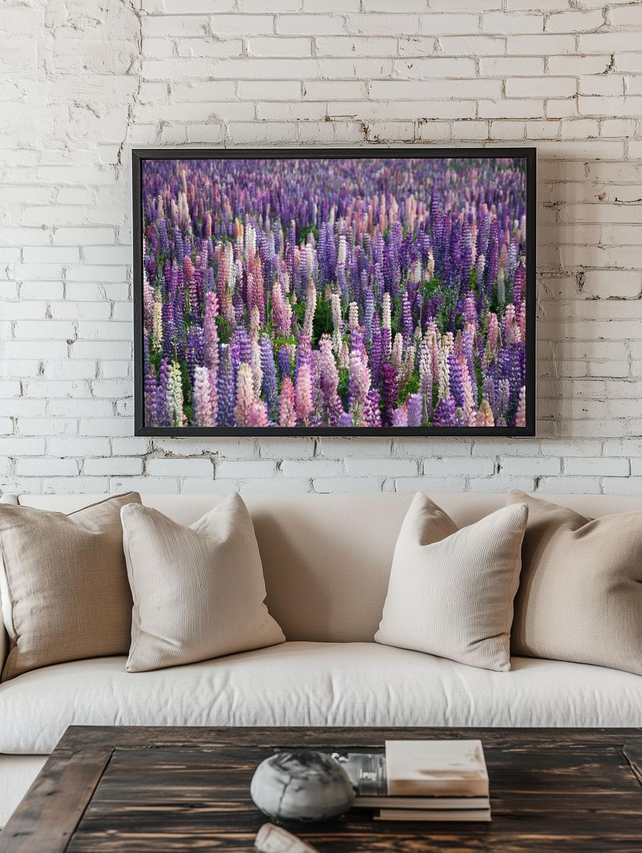 Lupine Field — Botanical Print. room preview