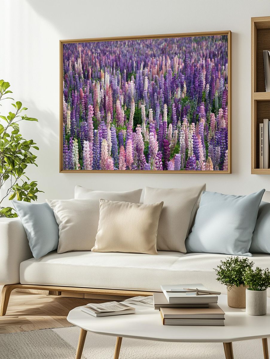 Lupine Field — Botanical Print. — room view 2