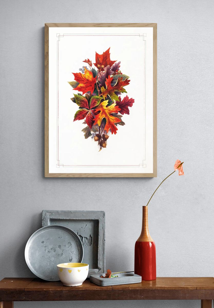 Autumn Leaves — Botanical Print. — room view 3