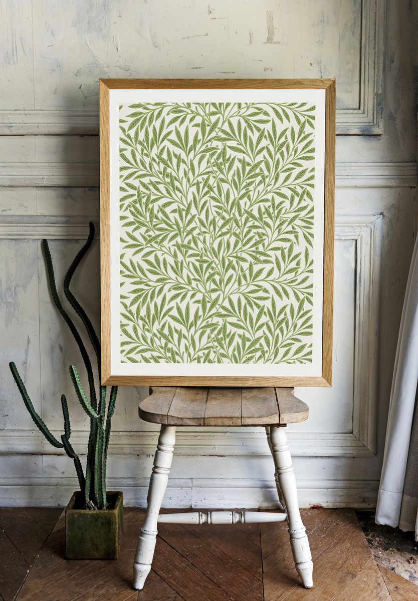 Green Leaf Pattern — Botanical Print. — room view 1