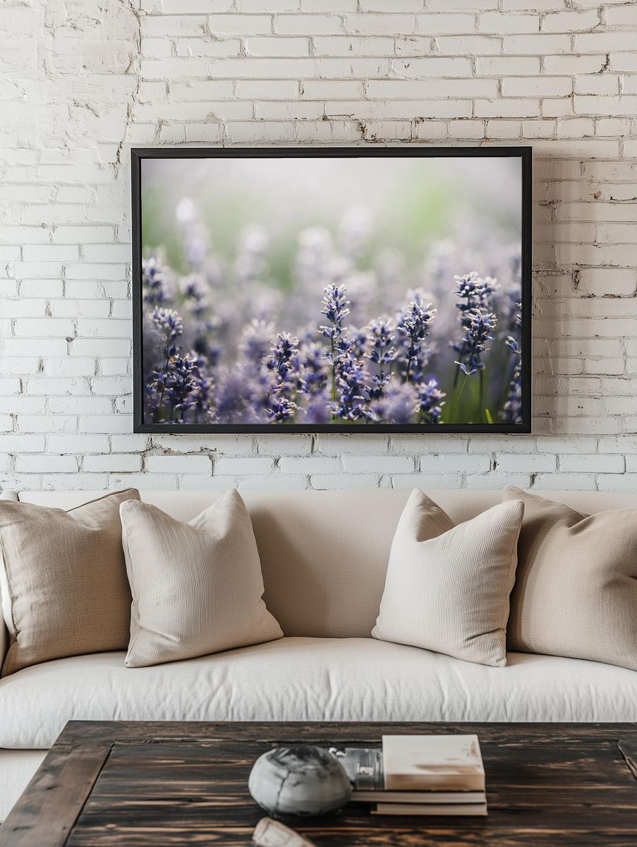 Lavender Field — Botanical Print. room preview