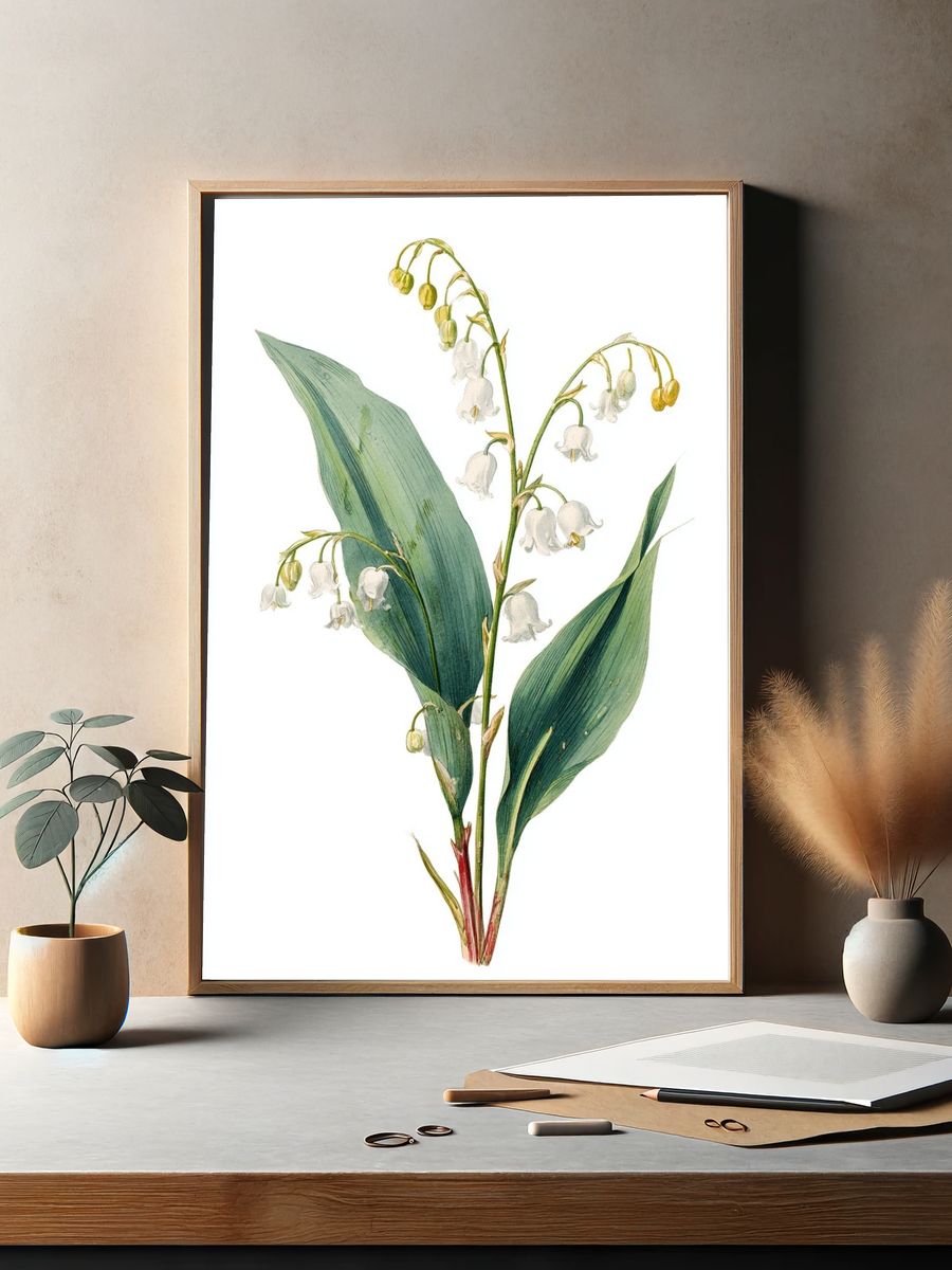 Lily of the Valley Botanical Print. — room view 2