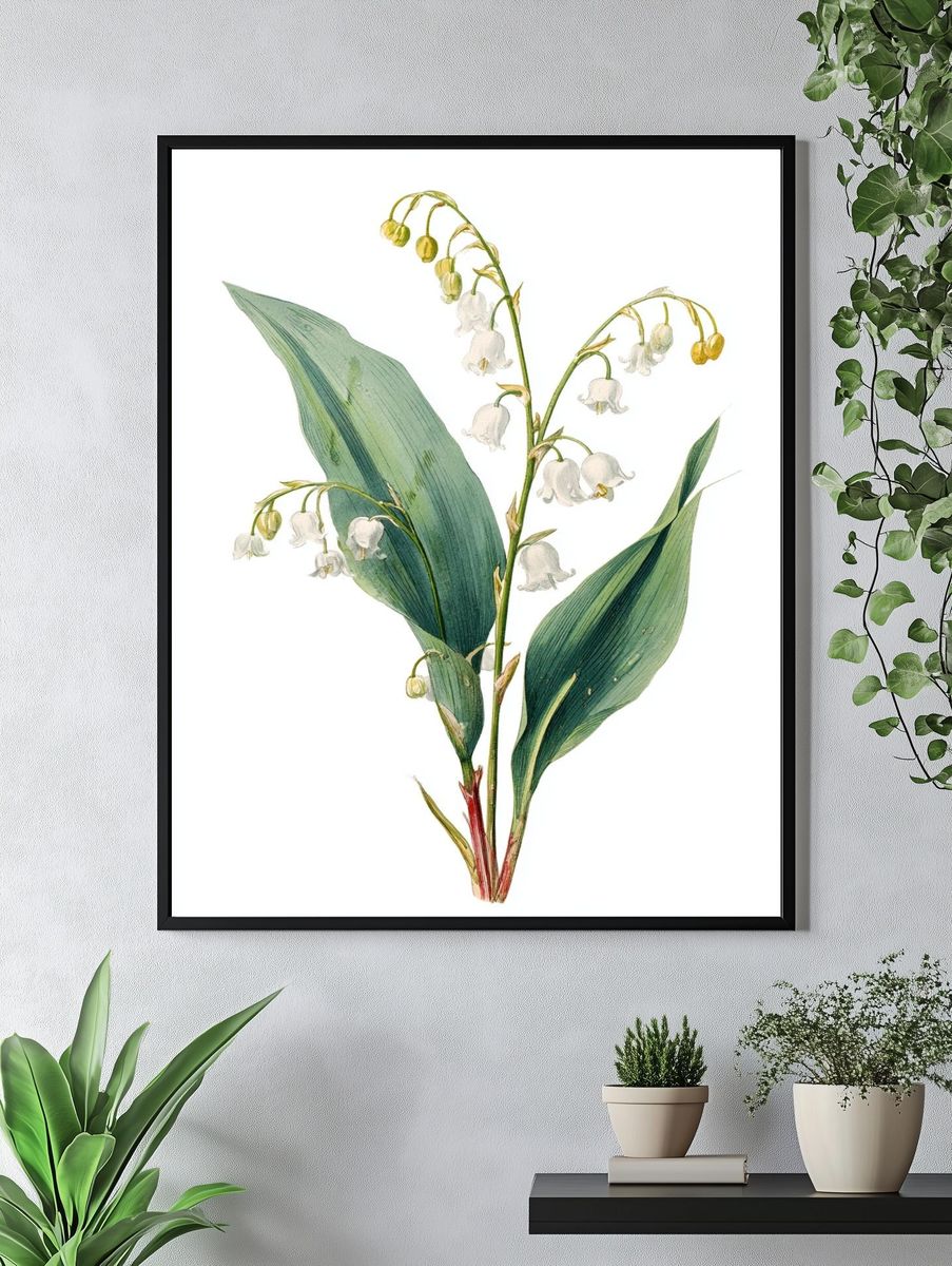 Lily of the Valley Botanical Print. — room view 4