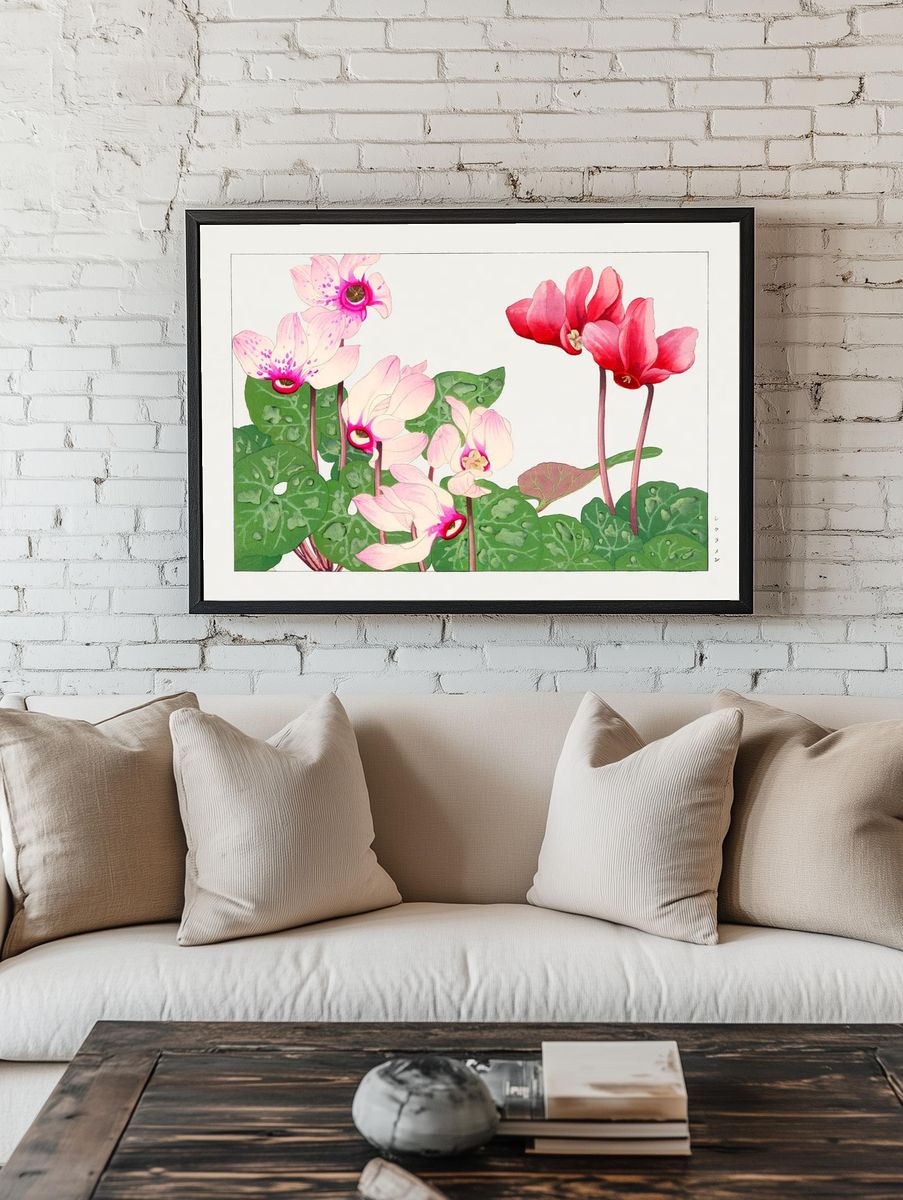 Cyclamen Flowers — Botanical Print room preview