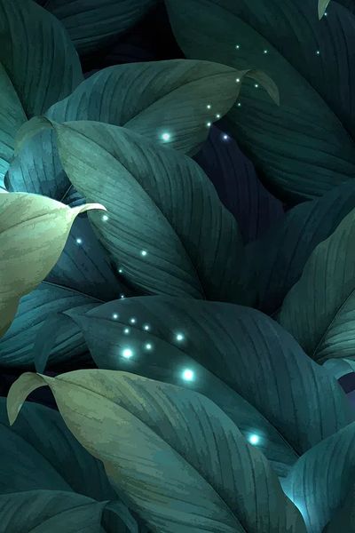 Glowing Leaves — Botanical Print. poster print