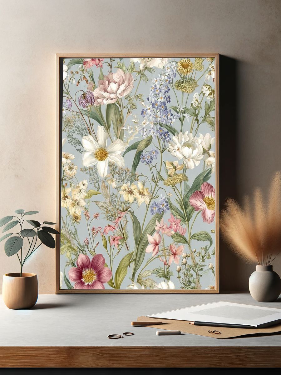 Floral Garden — Botanical Print. — room view 2