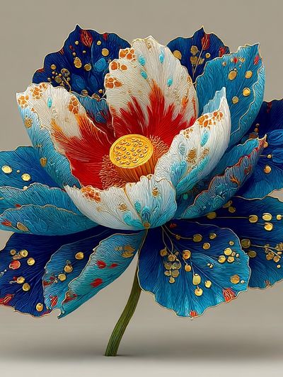Vibrant Lotus Flower — Botanical Print. poster