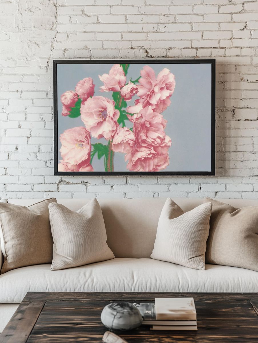 Pink Peony Floral Print room preview