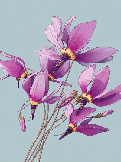 Pink Flowers — Botanical Print. poster print
