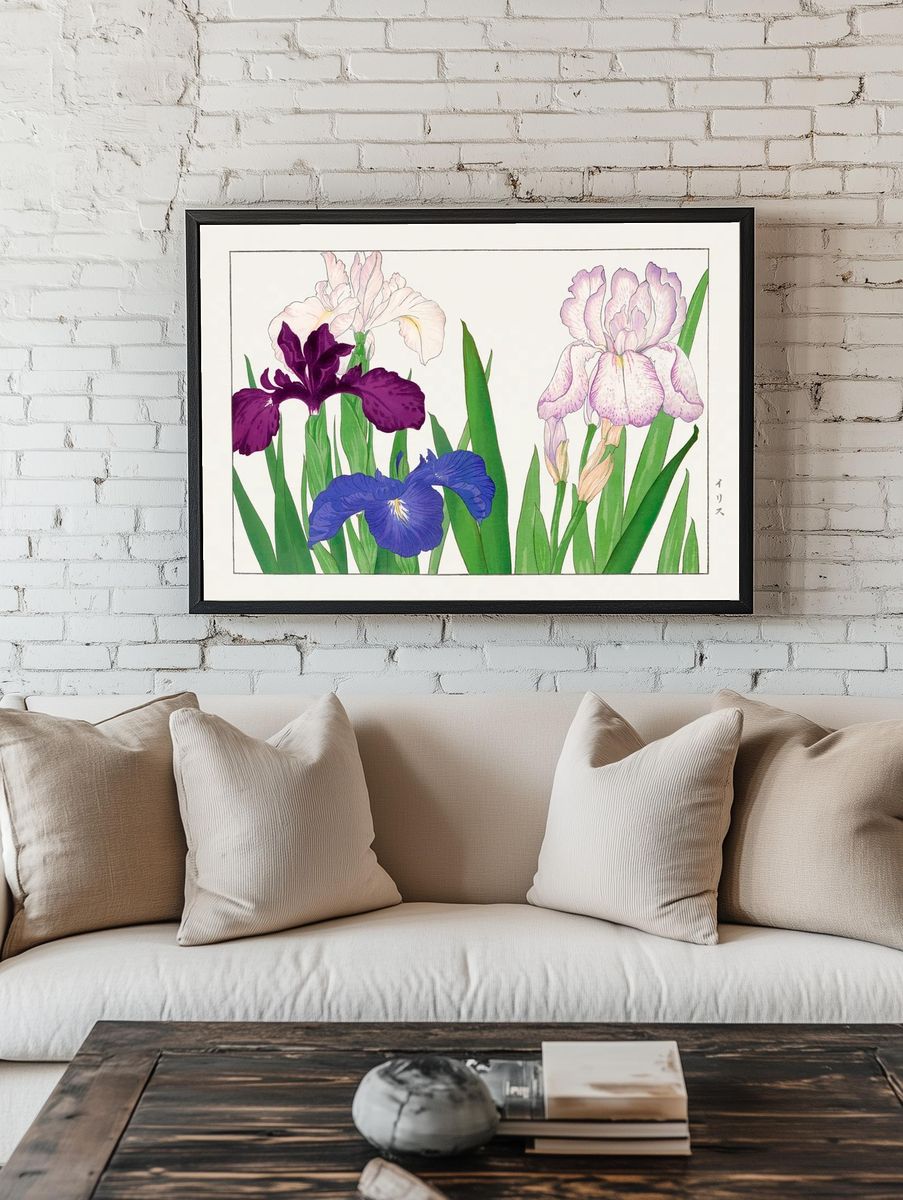 Iris Flowers — Botanical Print room preview