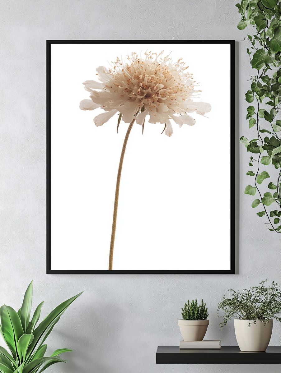 Delicate White Flower — Botanical Print. — room view 4