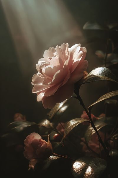 Soft Pink Camellia — Photography Print. poster