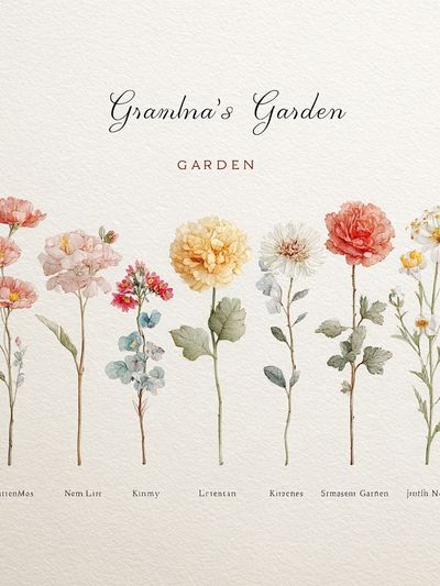 Grandma's Garden — Botanical Print. poster