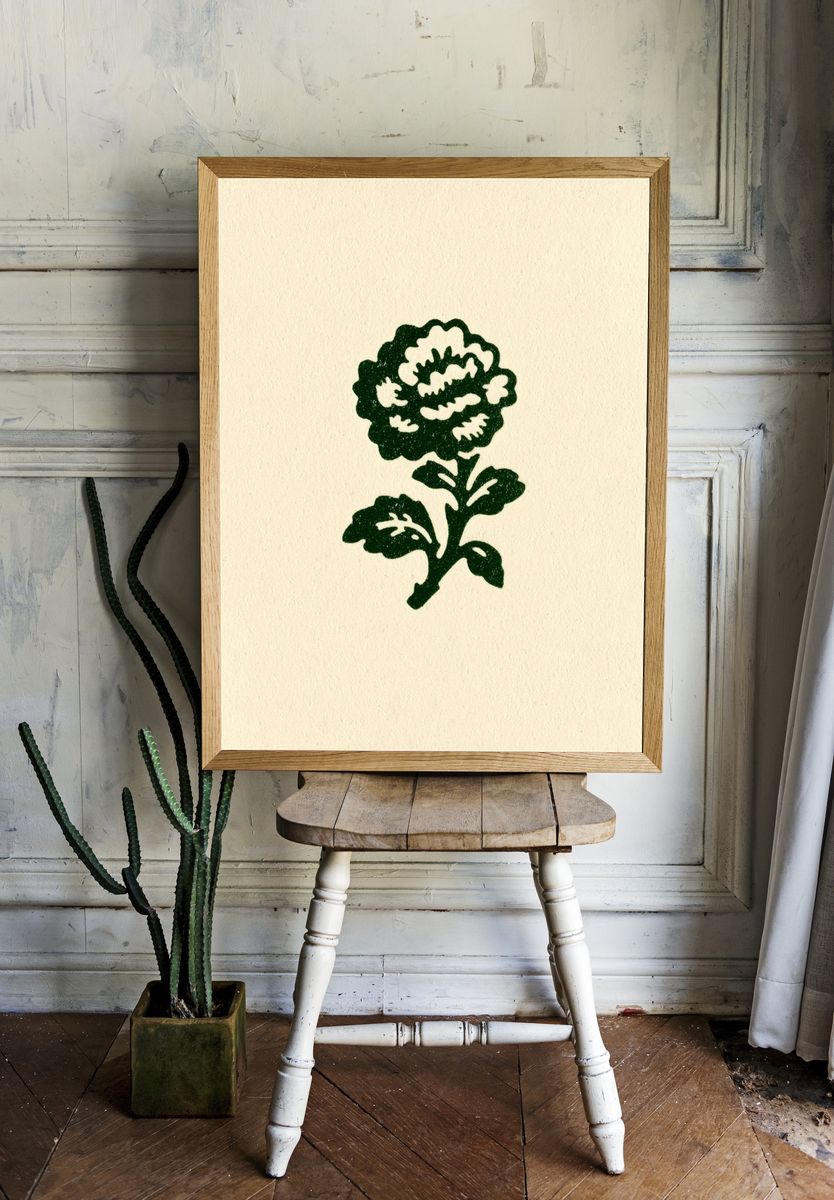 Green Floral Illustration Poster. room preview