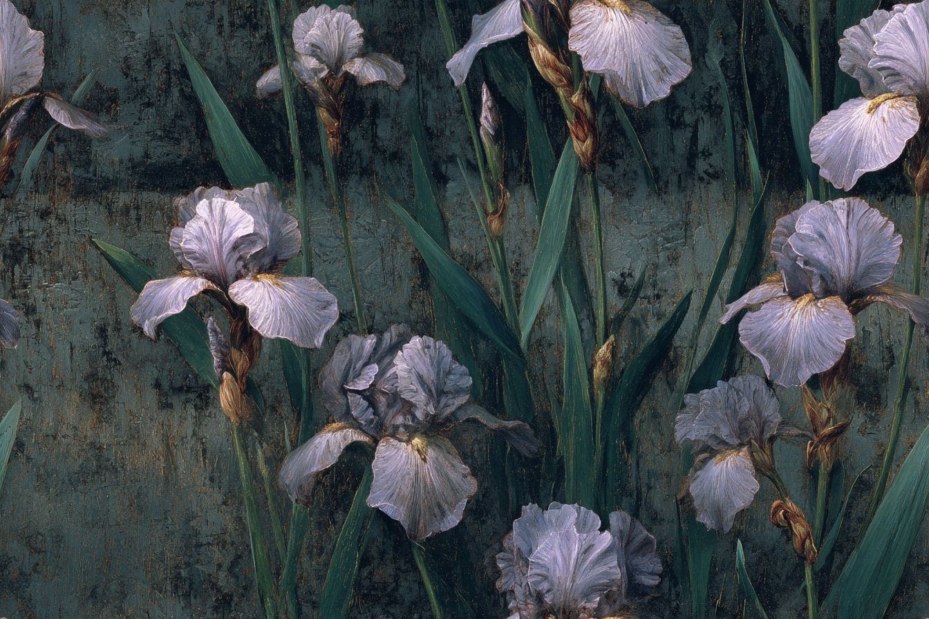 Iris Flowers — Botanical Print. poster — botanical art