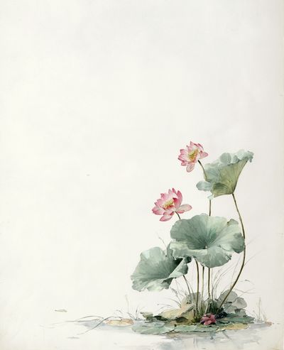 Lotus Flowers — Watercolor Print. poster print