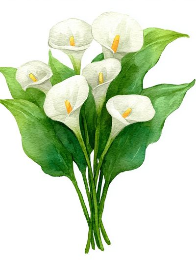 Calla Lily Bouquet — Watercolor Print. poster print
