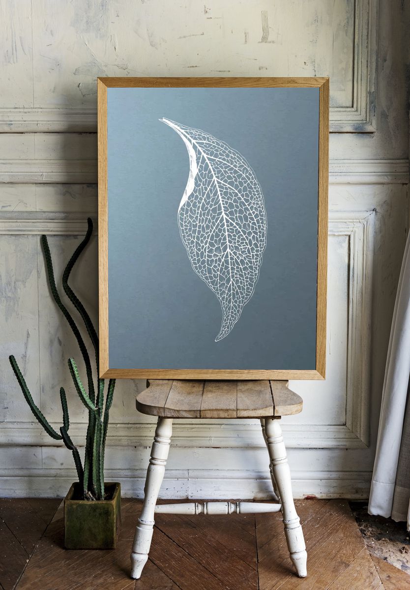 Delicate Leaf — Minimalist Print. — room view 1