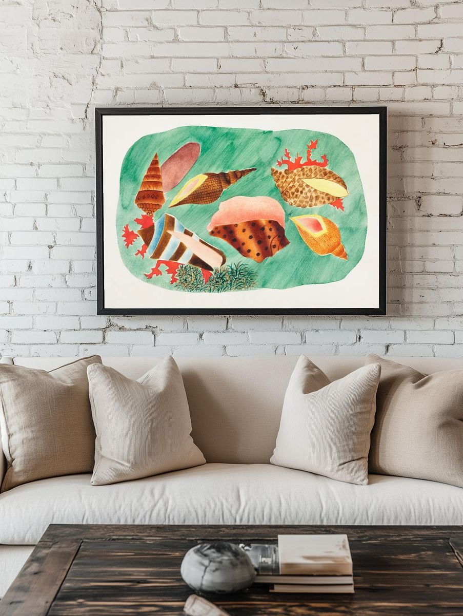 Colorful Seashells — Botanical Print room preview