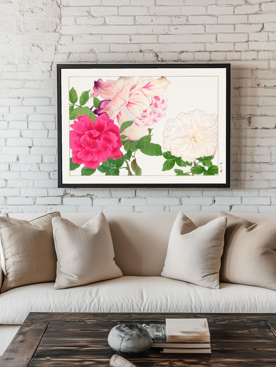 Roses Botanical Print room preview