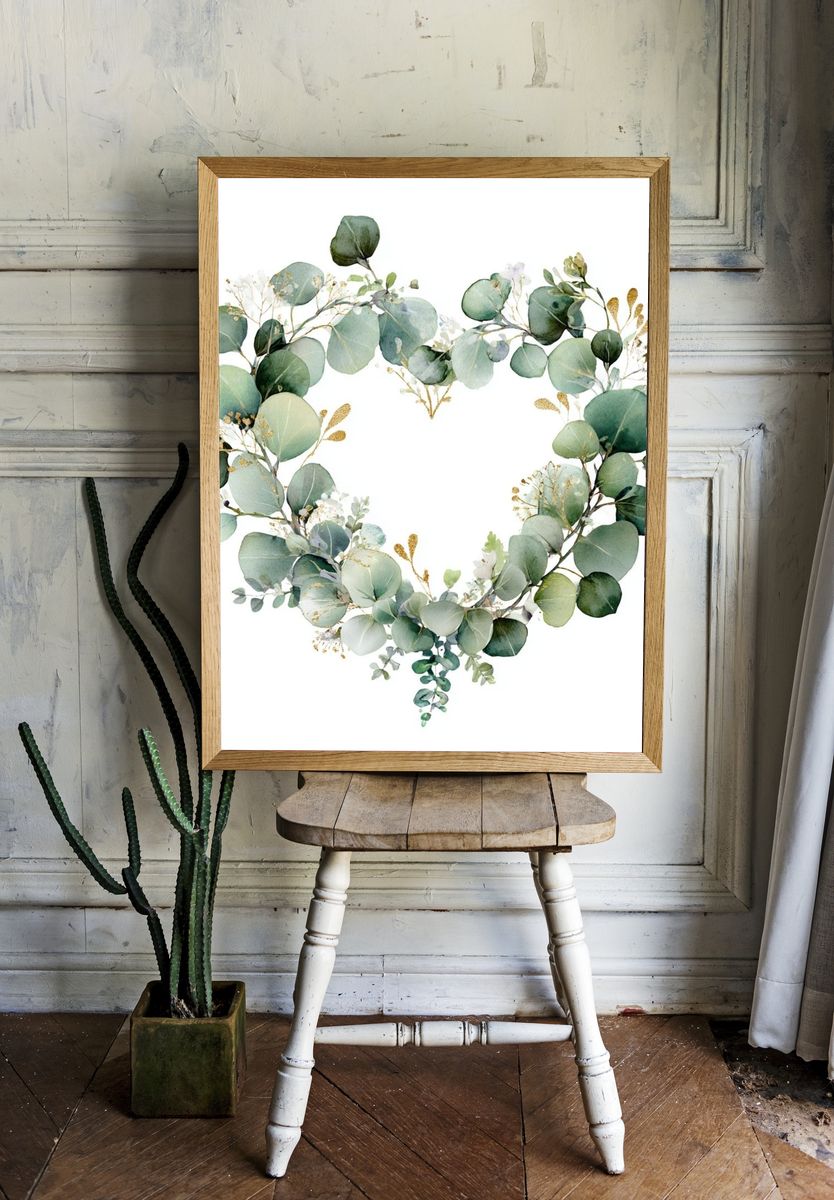 Eucalyptus Heart — Botanical Print room preview