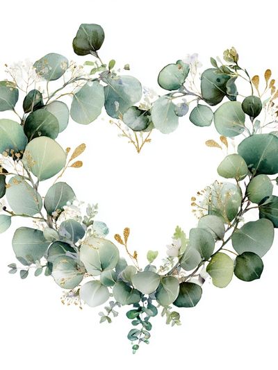 Eucalyptus Heart — Botanical Print. poster print