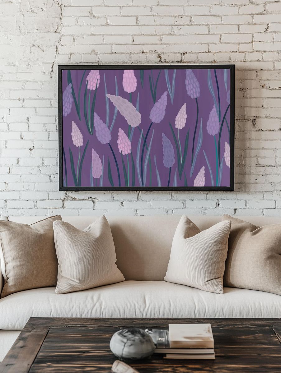 Lavender Field — Botanical Print room preview