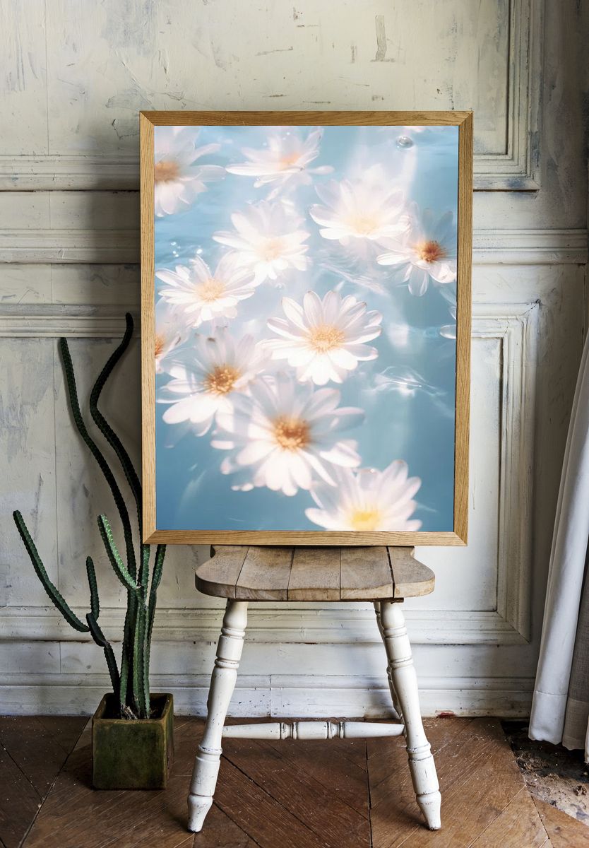 Floating Daisies — Botanical Print room preview