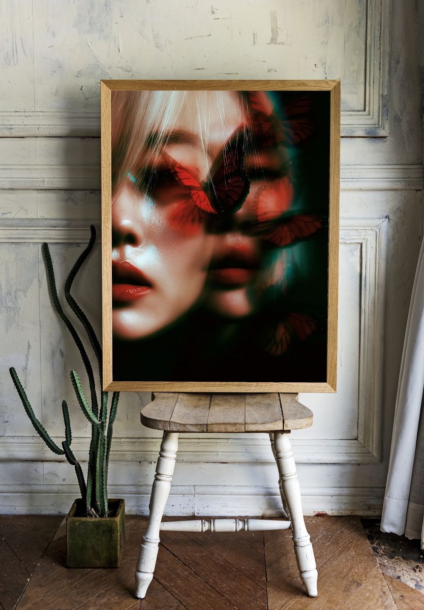 Butterfly Dream Portrait Print. — room view 1