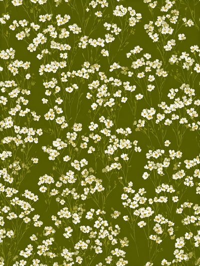 White Floral Pattern — Botanical Print. poster print