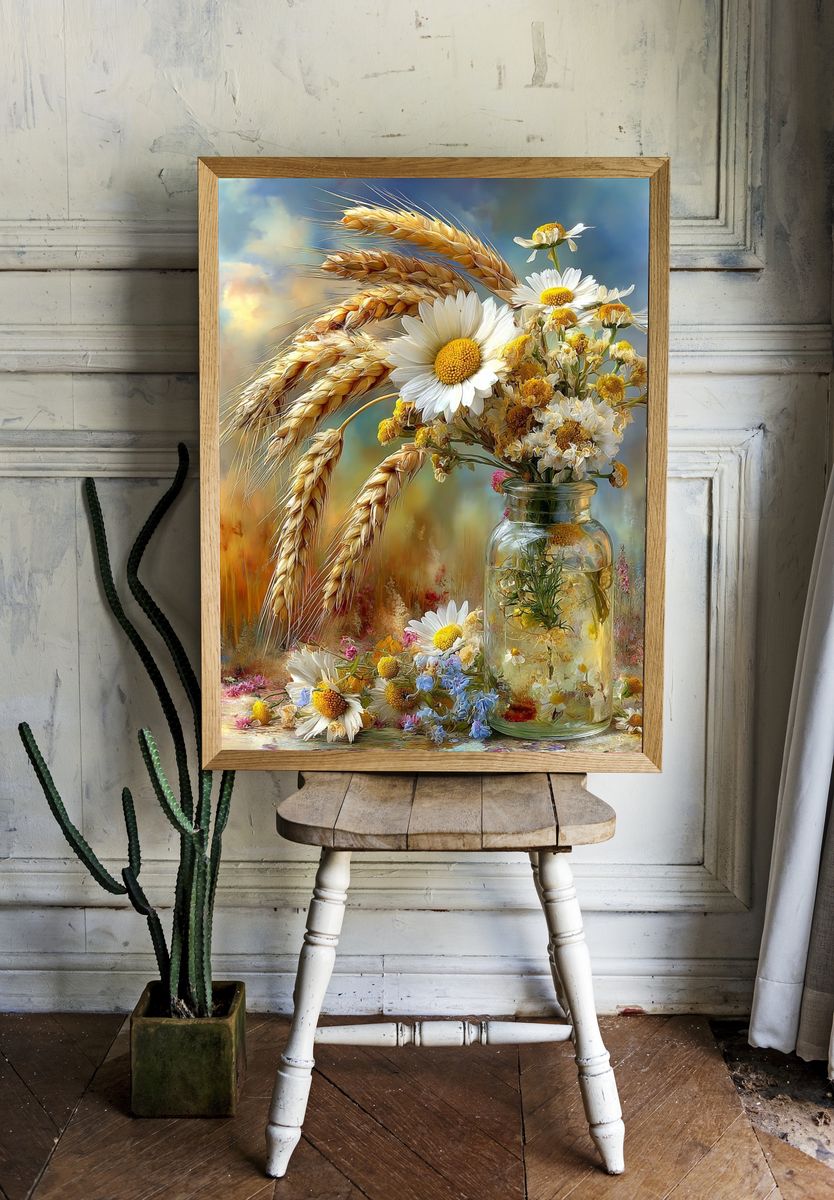 Wildflower Bouquet — Botanical Print. room preview