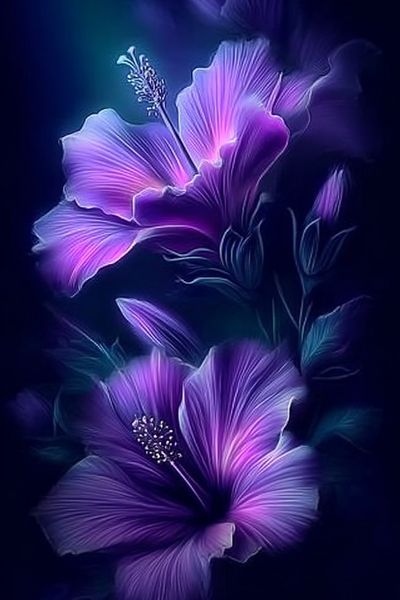 Vibrant Hibiscus Flowers — Botanical Print. poster print