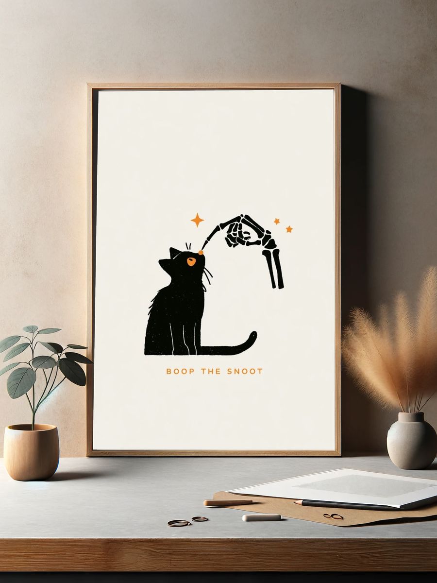 Boop the Snoot Cat Typography Poster. — room view 2
