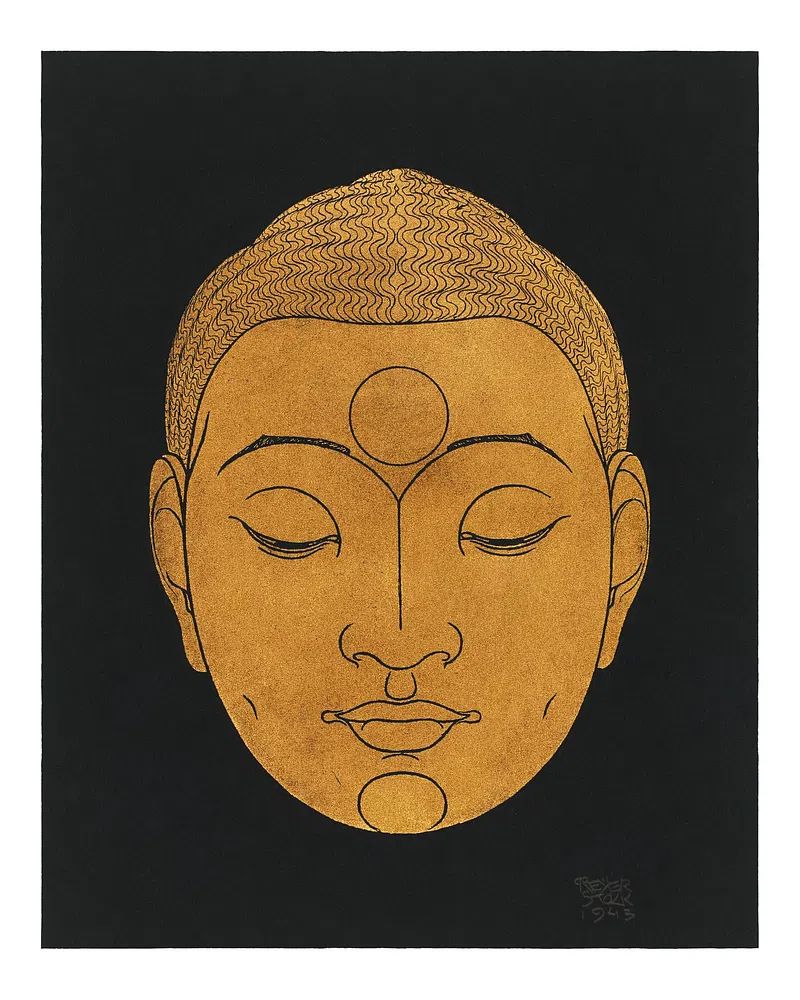 Buddha Face — Minimalist Print. poster detail