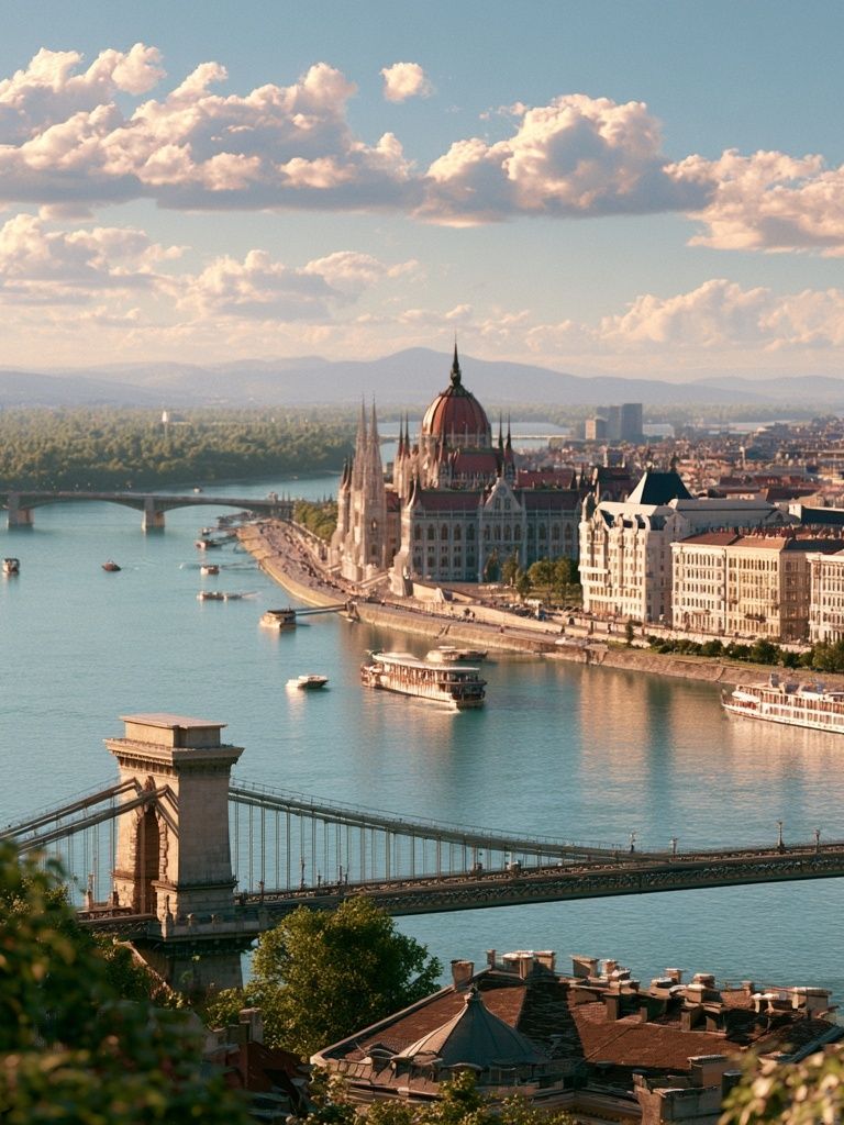 Budapest Danube Skyline Photography Poster. poster — photography art