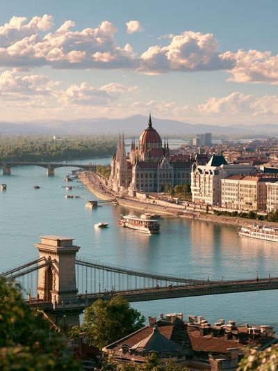 Budapest Danube Skyline Photography Poster. poster