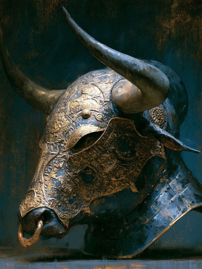 Bull Head Surrealism Print. poster — fine-art art