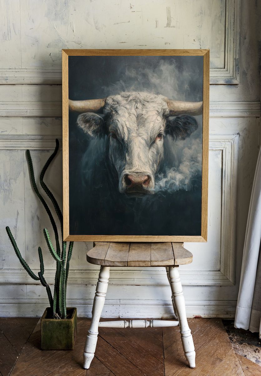 Majestic Bull — Fine Art Print room preview