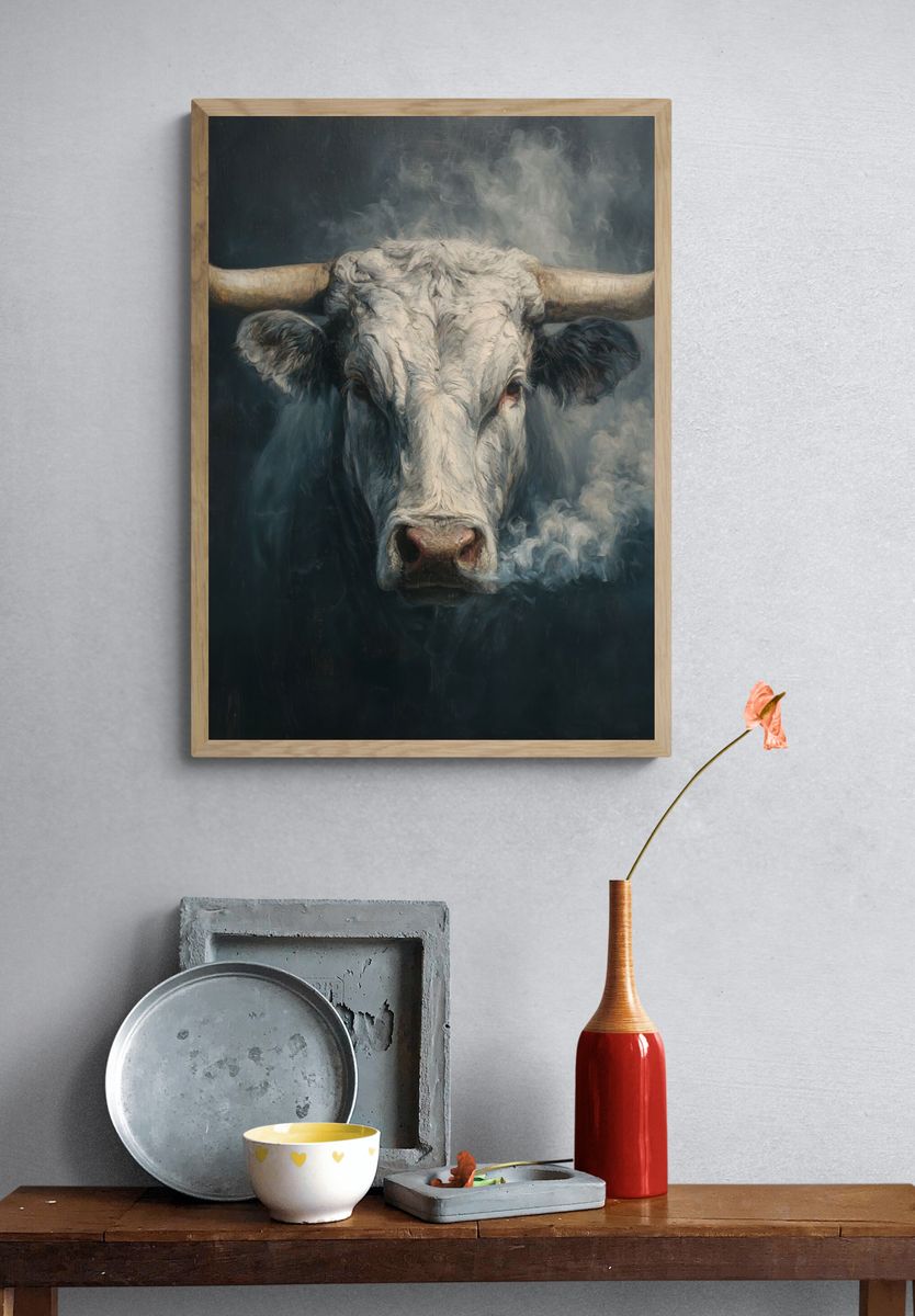 Majestic Bull — Fine Art Print. — room view 3