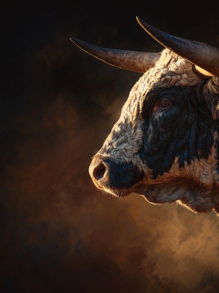 Majestic Bull Portrait Print. poster detail