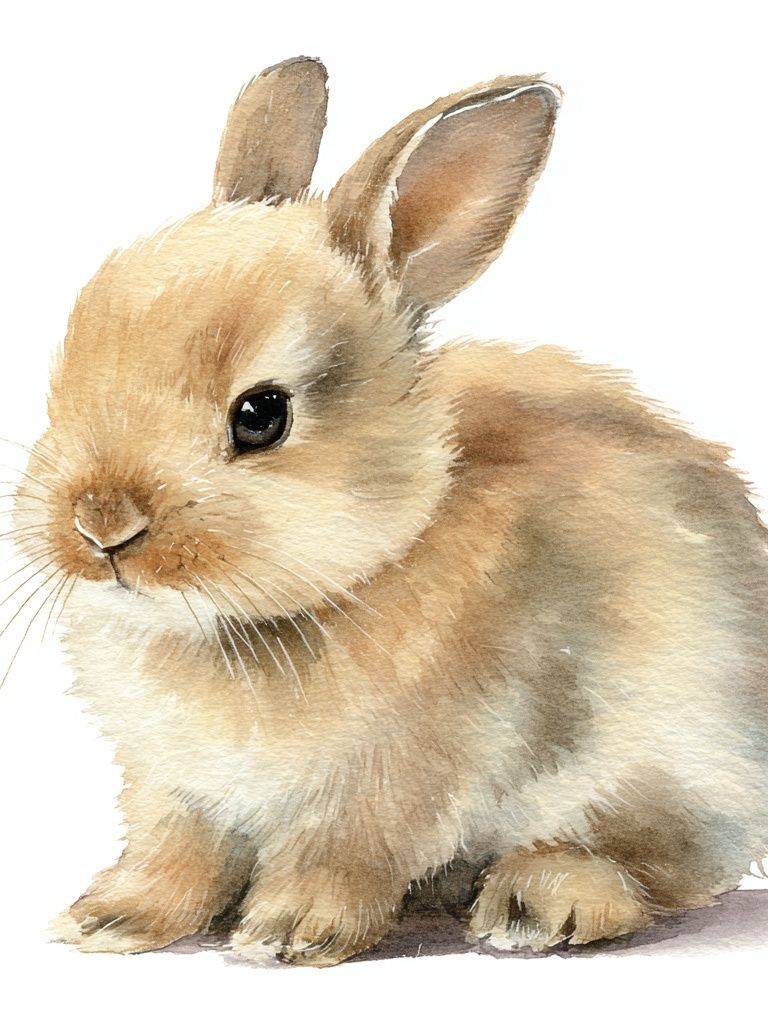 Cute Bunny Watercolor Poster. poster — animals art