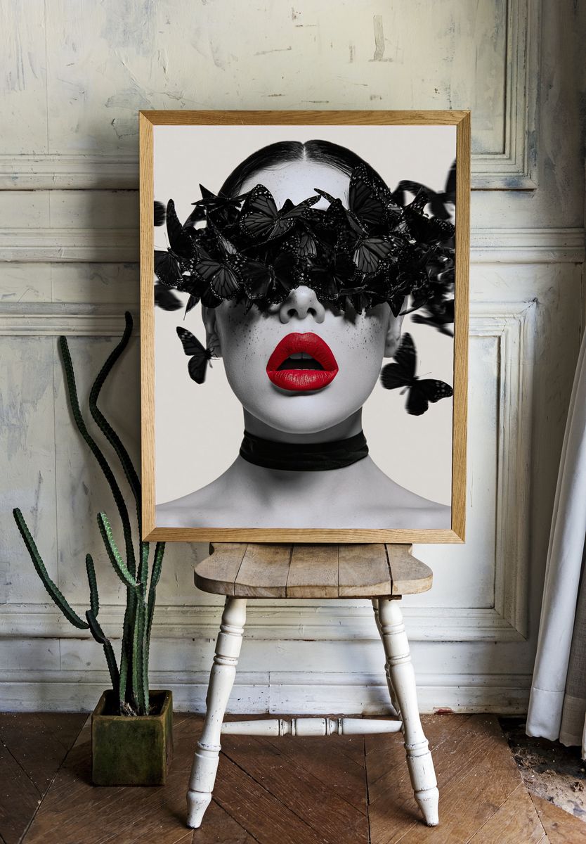 Butterfly Veil Portrait Print. — room view 1