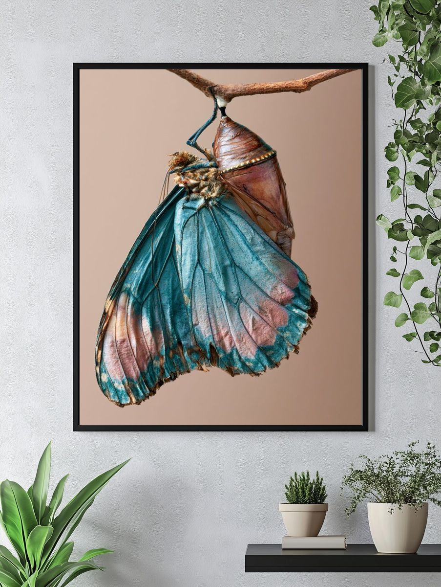 Butterfly Chrysalis Photography Poster. — room view 4