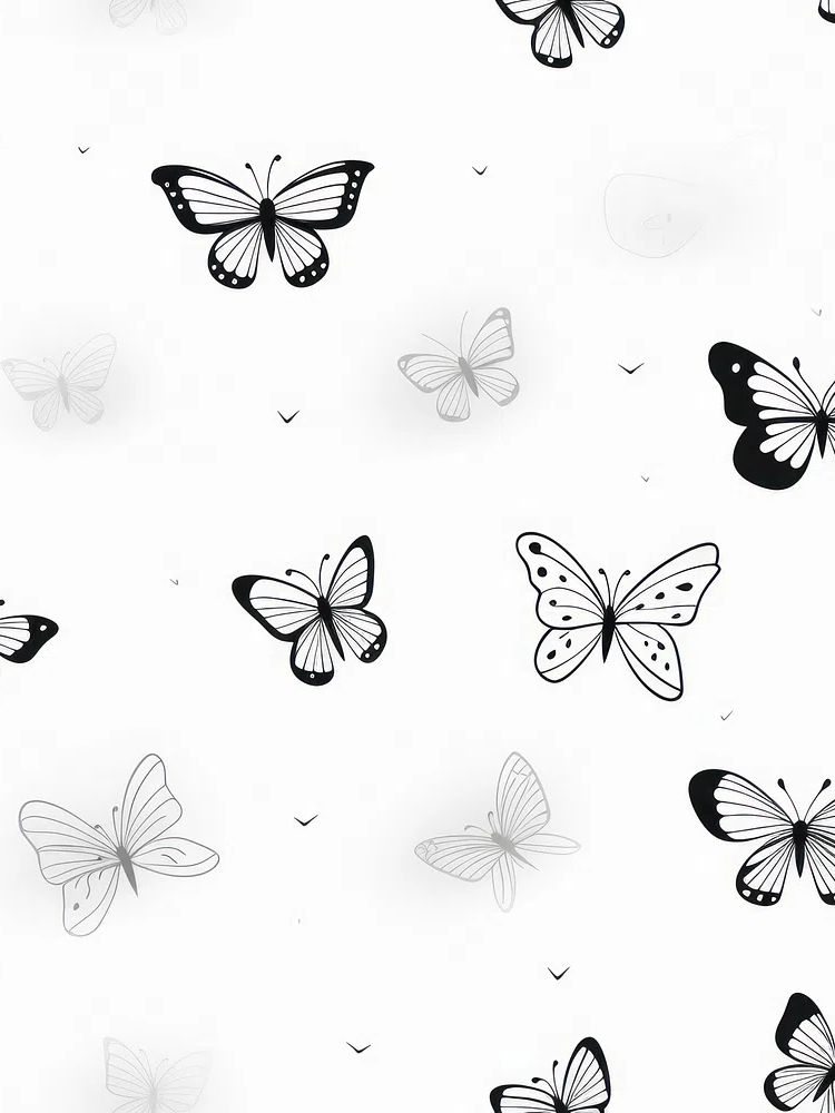 Butterfly Pattern Minimalist Print. poster detail